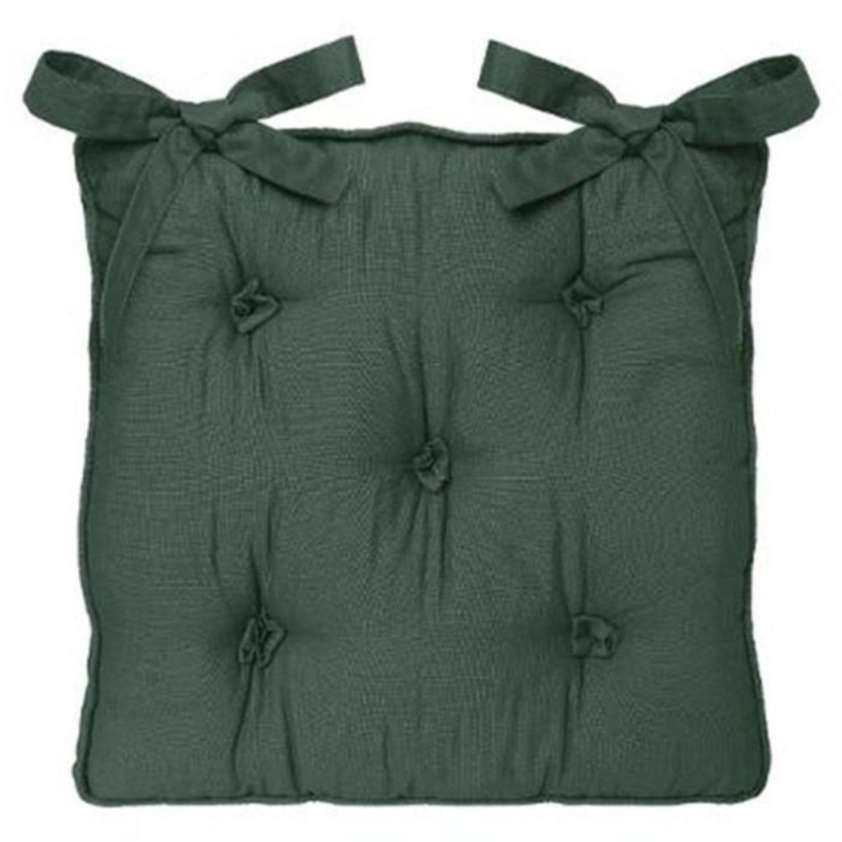 ATMOSPHERA Galette de Chaise  5 Boutons  40x40cm Vert