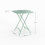 Voir la diapositive 4 : Rendez vous déco Table de jardin pliante en métal vert clair 2 personnes-Yumi