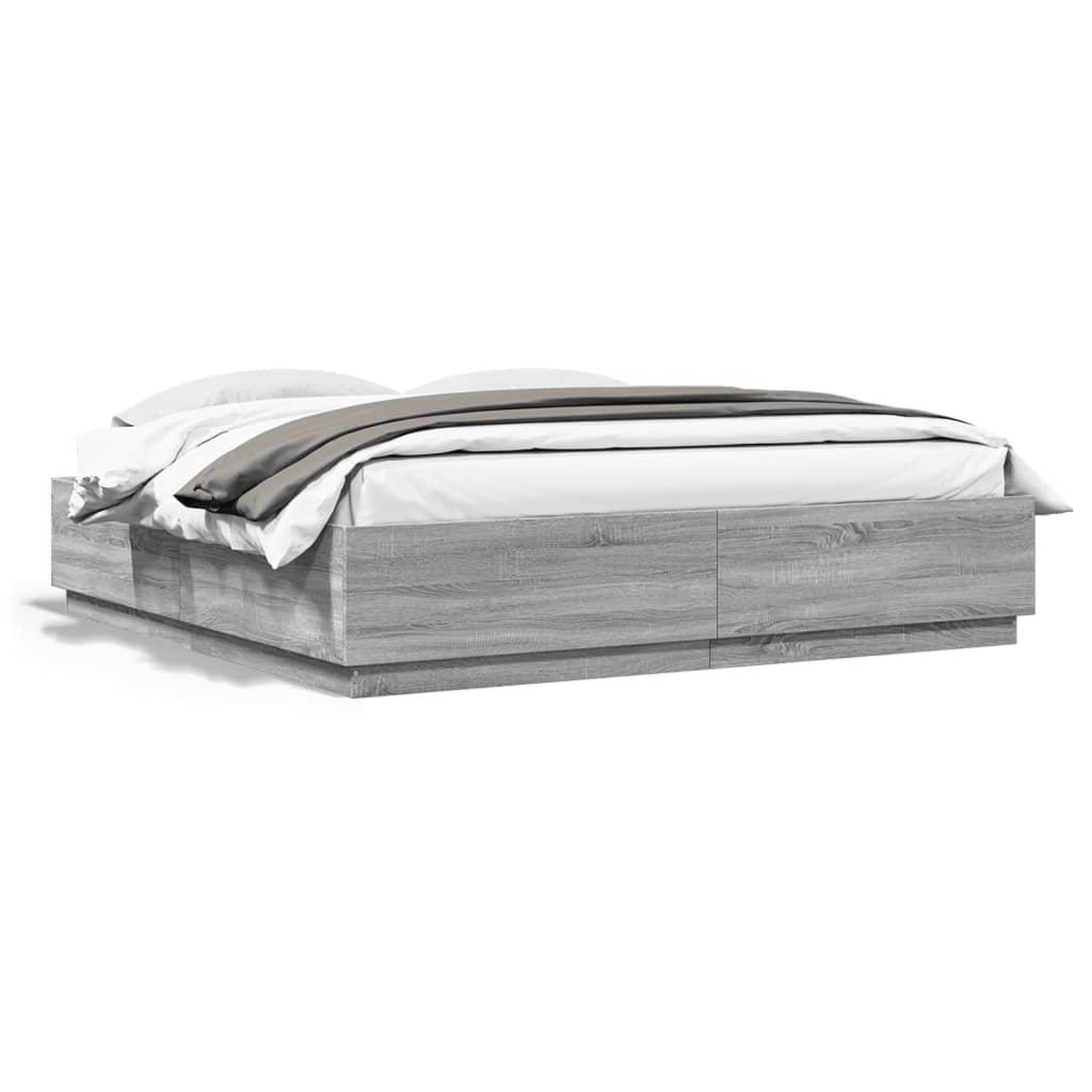 Voir la diapositive 2 : VIDAXL Cadre de lit sans matelas sonoma gris 180x200 cm