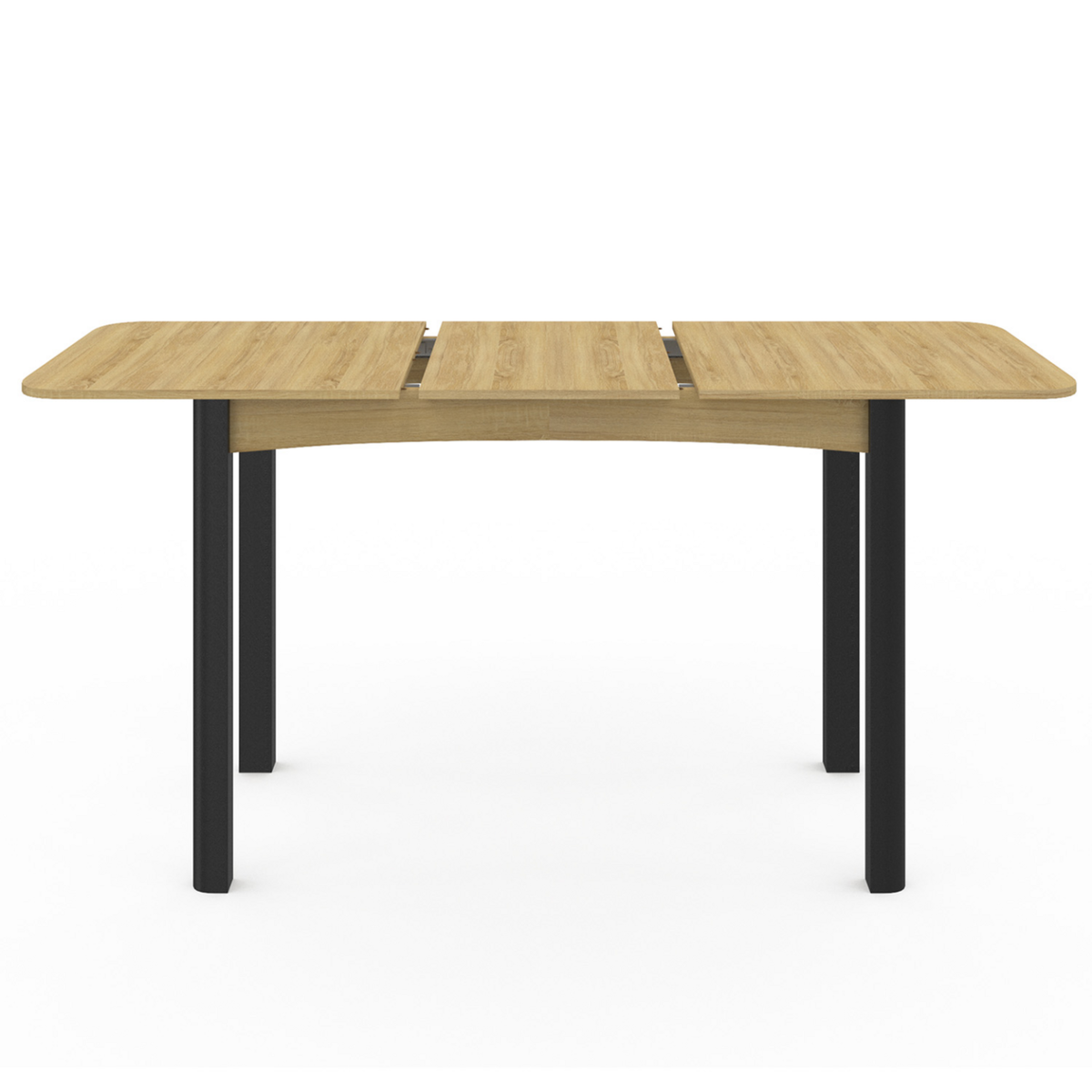 ID MARKET Table à manger extensible rectangle JUNE 4-8 personnes bois et noir 120-160 cm