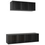 Voir la diapositive 2 : VIDAXL Ensemble de meubles TV 2 pcs Noir brillant Bois d'ingenierie