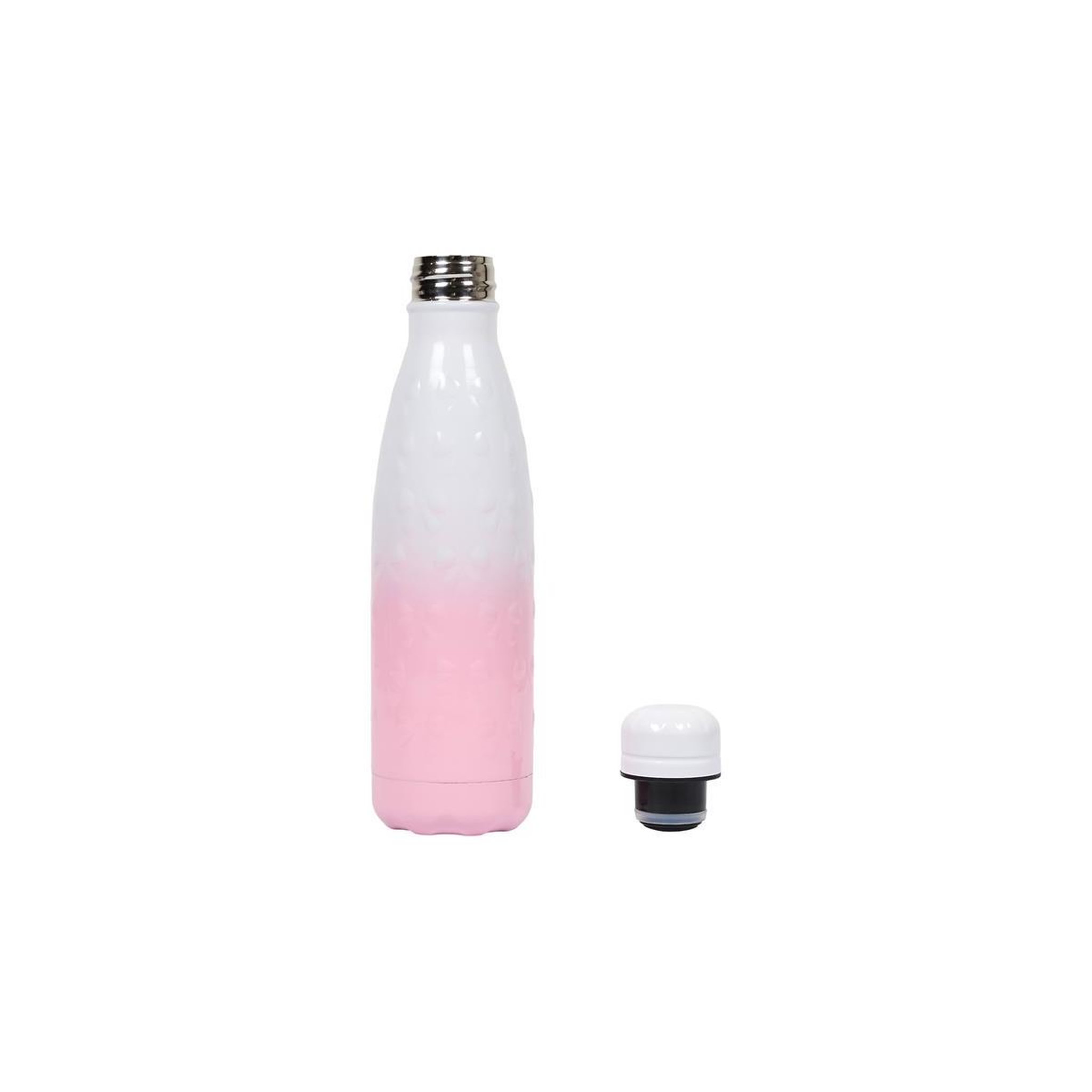 Voir la diapositive 2 : The concept Factory Bouteille Isotherme Embossée  Nœuds  50cl Rose & Blanc