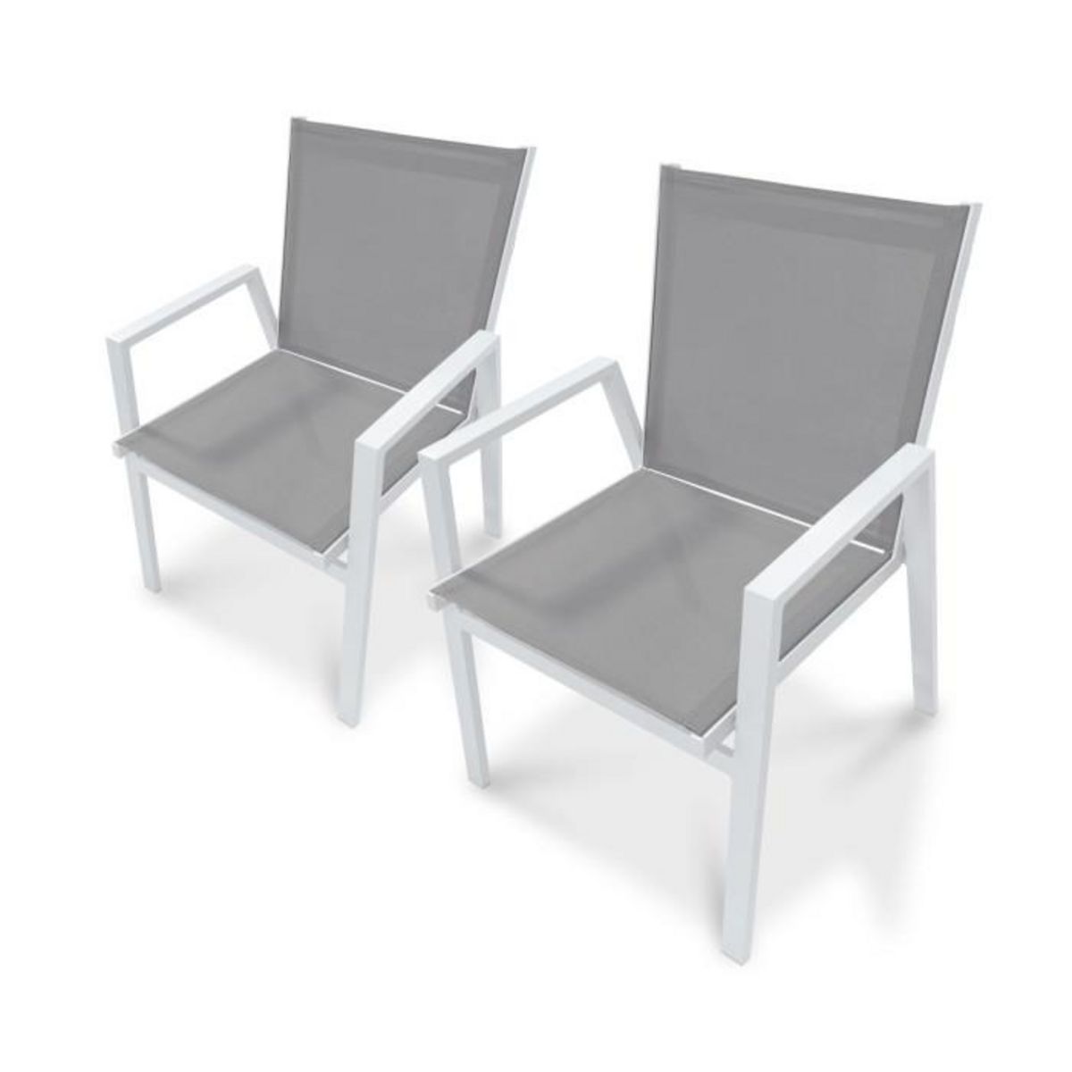 Paris Prix Lot de 2 Fauteuils de Jardin Empilables  Floride  86cm Blanc