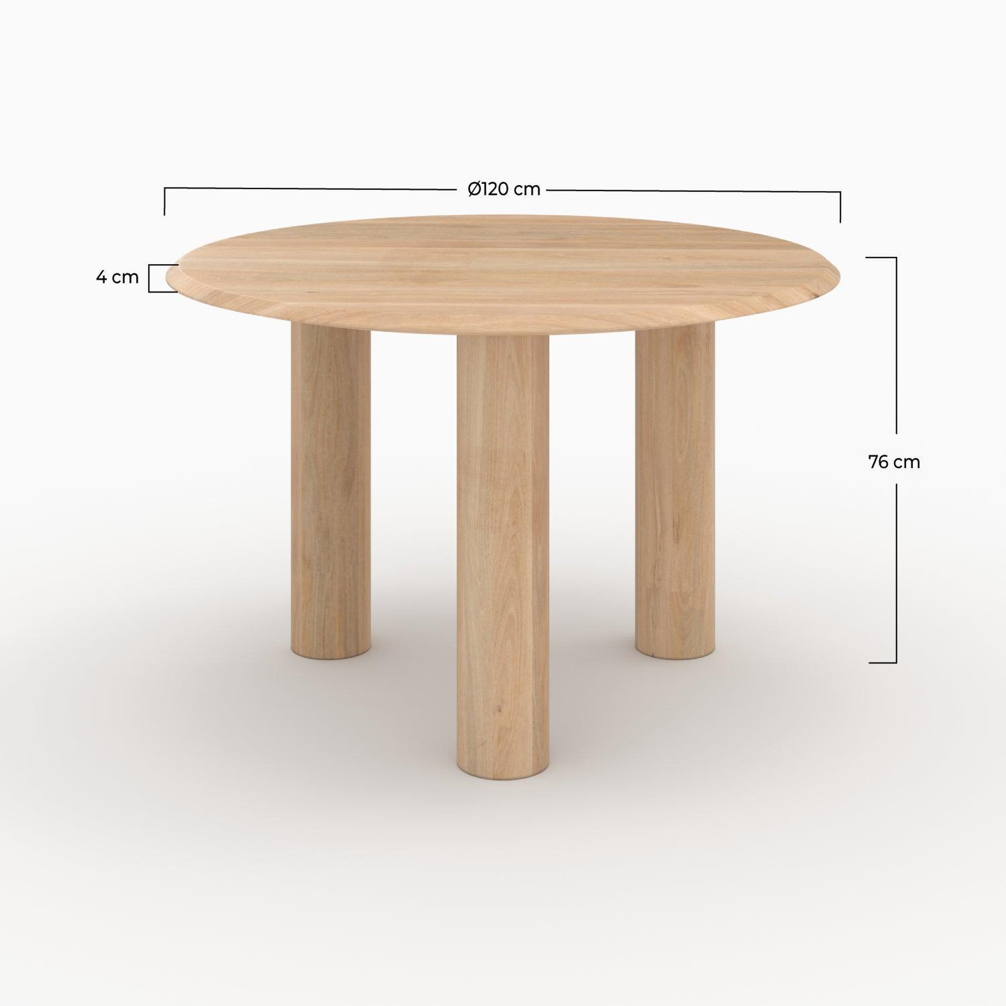 Voir la diapositive 4 : MAISON PAVANE Table ronde en bois de manguier 4 personnes-sacha