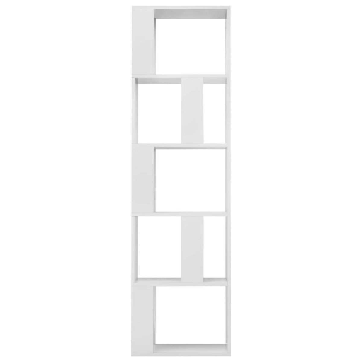 VIDAXL Bibliotheque/Separateur de piece Blanc brillant Bois ingenierie