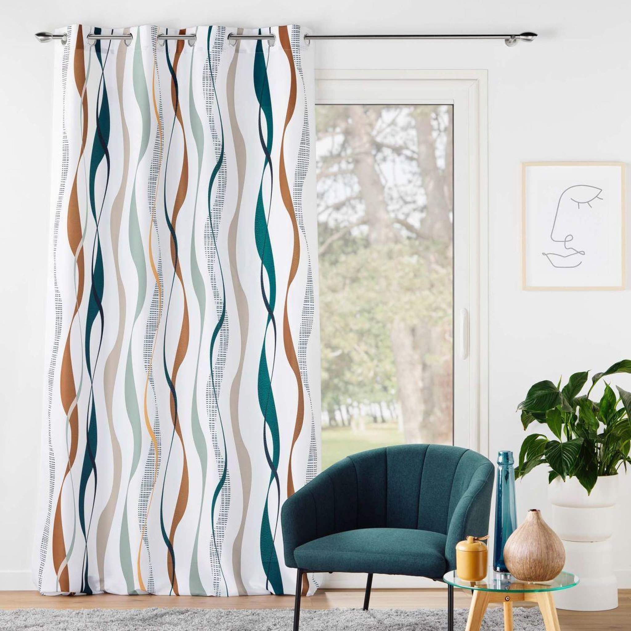 Voir la diapositive 4 : Douceur d'Intérieur Rideau à œillets  lisana  140x280cm multicolore