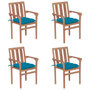 Voir la diapositive 1 : VIDAXL Chaises de jardin empilables avec coussins lot de 4 Teck solide