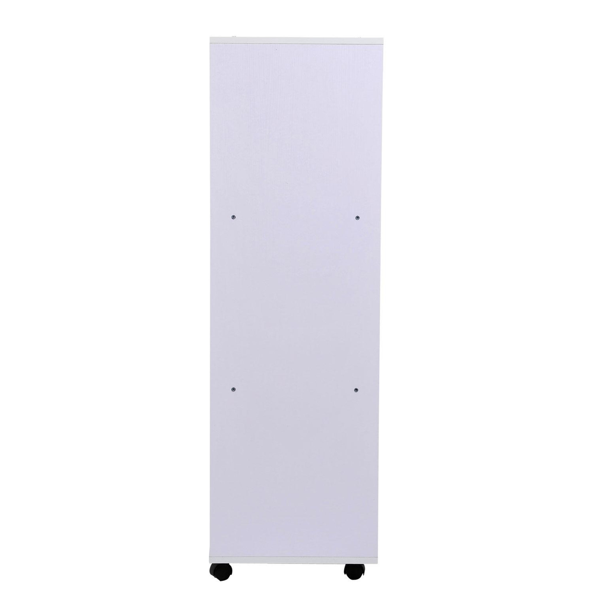 Voir la diapositive 6 : HOMCOM Armoire penderie armoire de rangement mobile panneaux de particules blanc