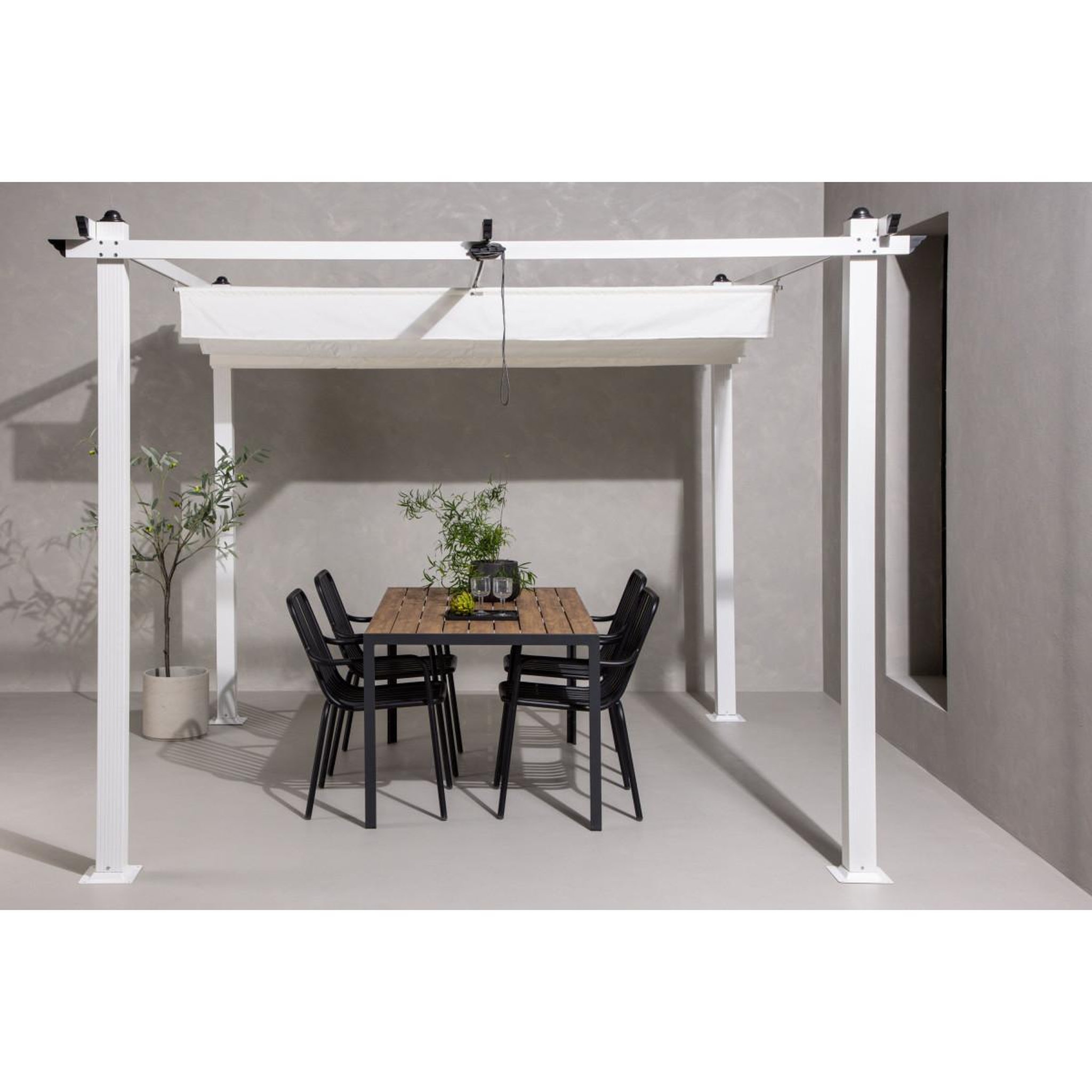 Voir la diapositive 4 : Paris Prix Pergola Avec Toit  Lazio  295cm Blanc