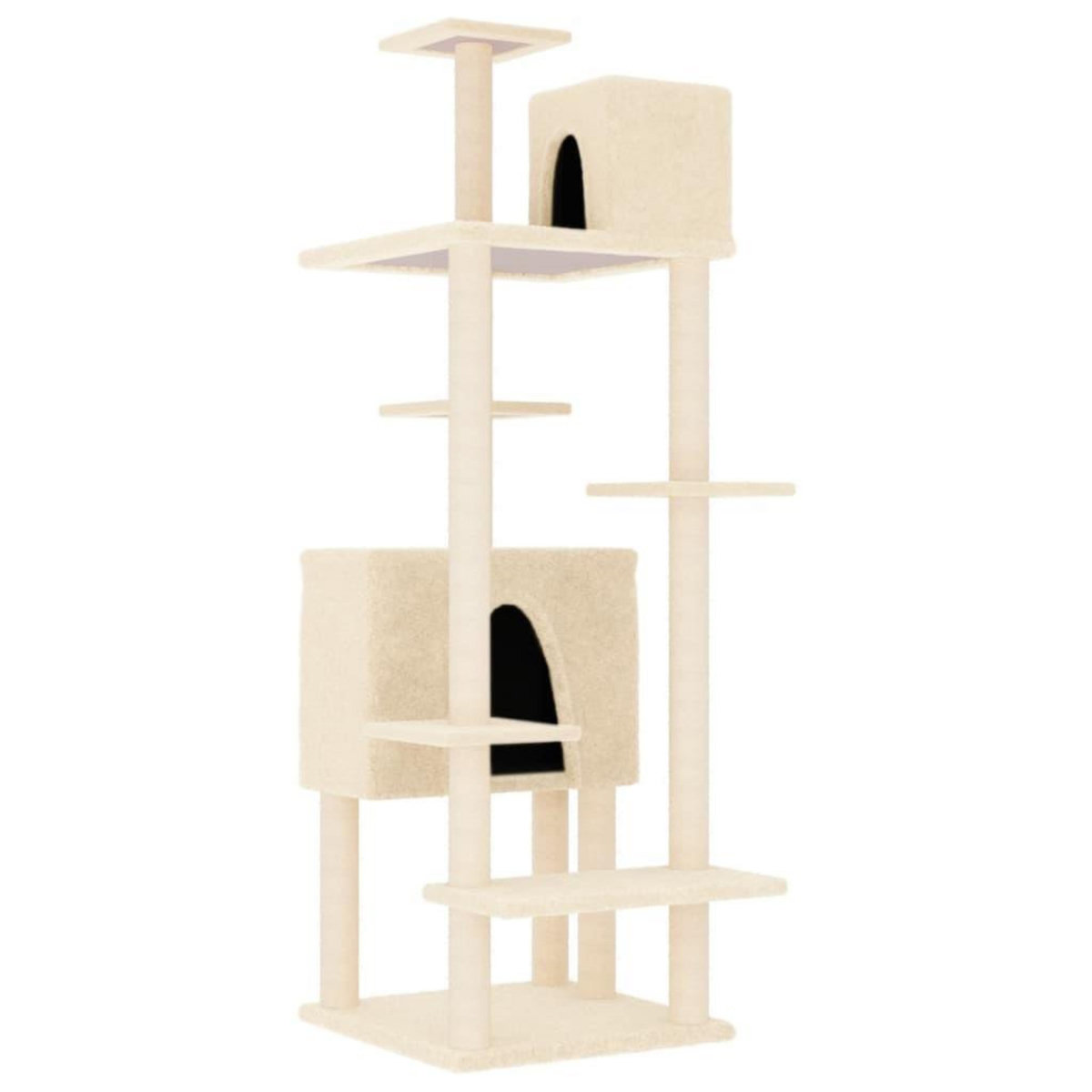 VIDAXL Arbre a chat avec griffoirs en sisal Creme 154 cm