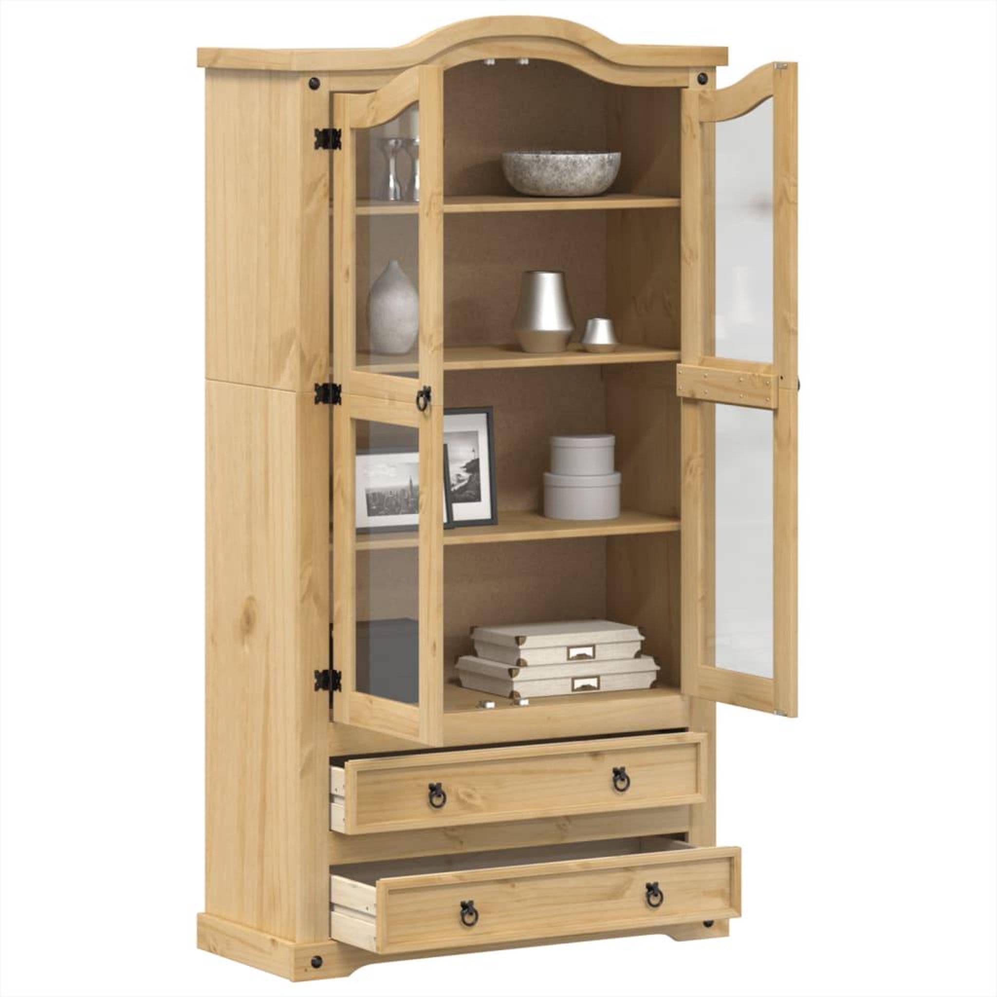 VIDAXL Vitrine en verre  99x43x187 cm bois massif de pin