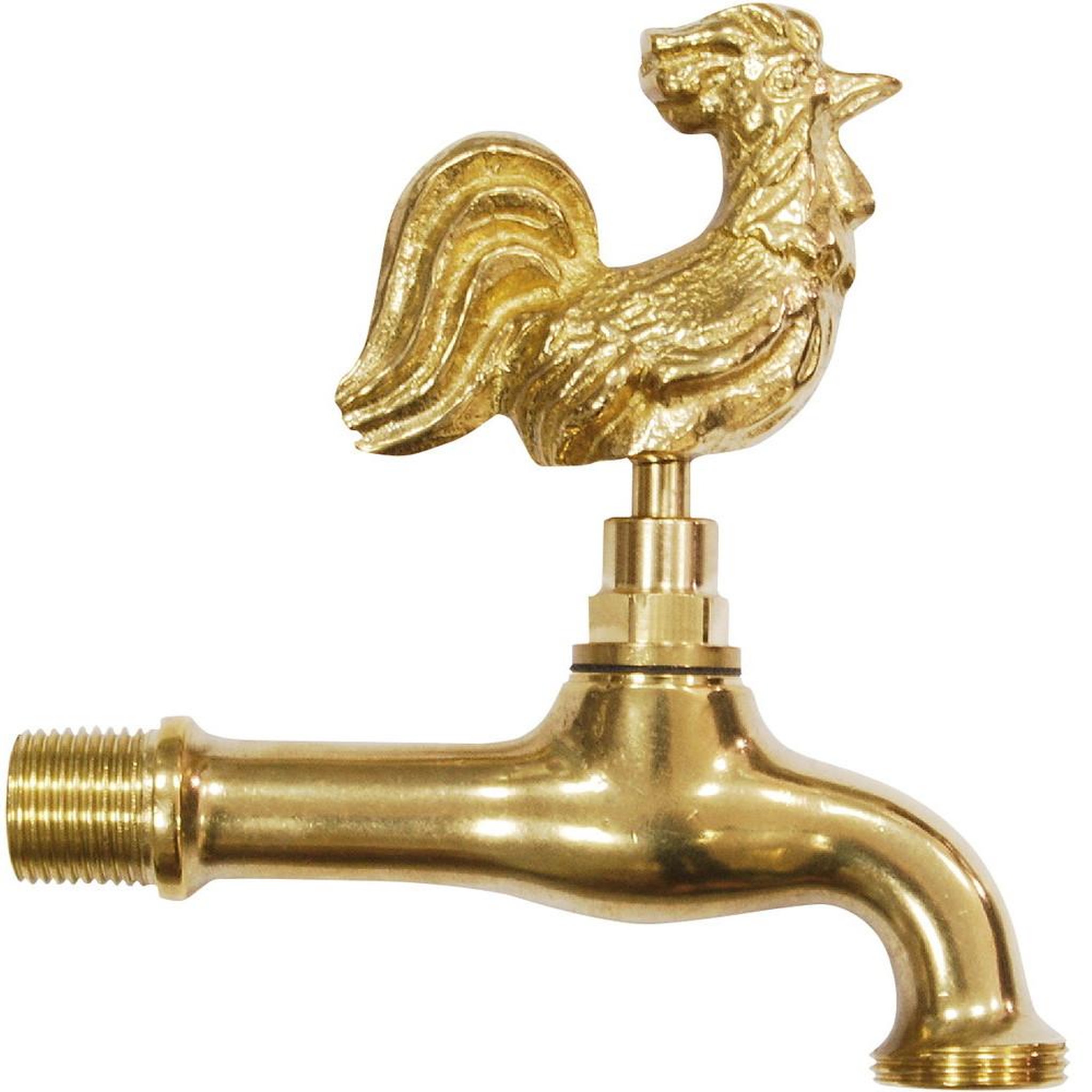 CENTRALE BRICO Robinet de jardin animal Coq entrée mâle 15x21, M20x27 livré avec rosace