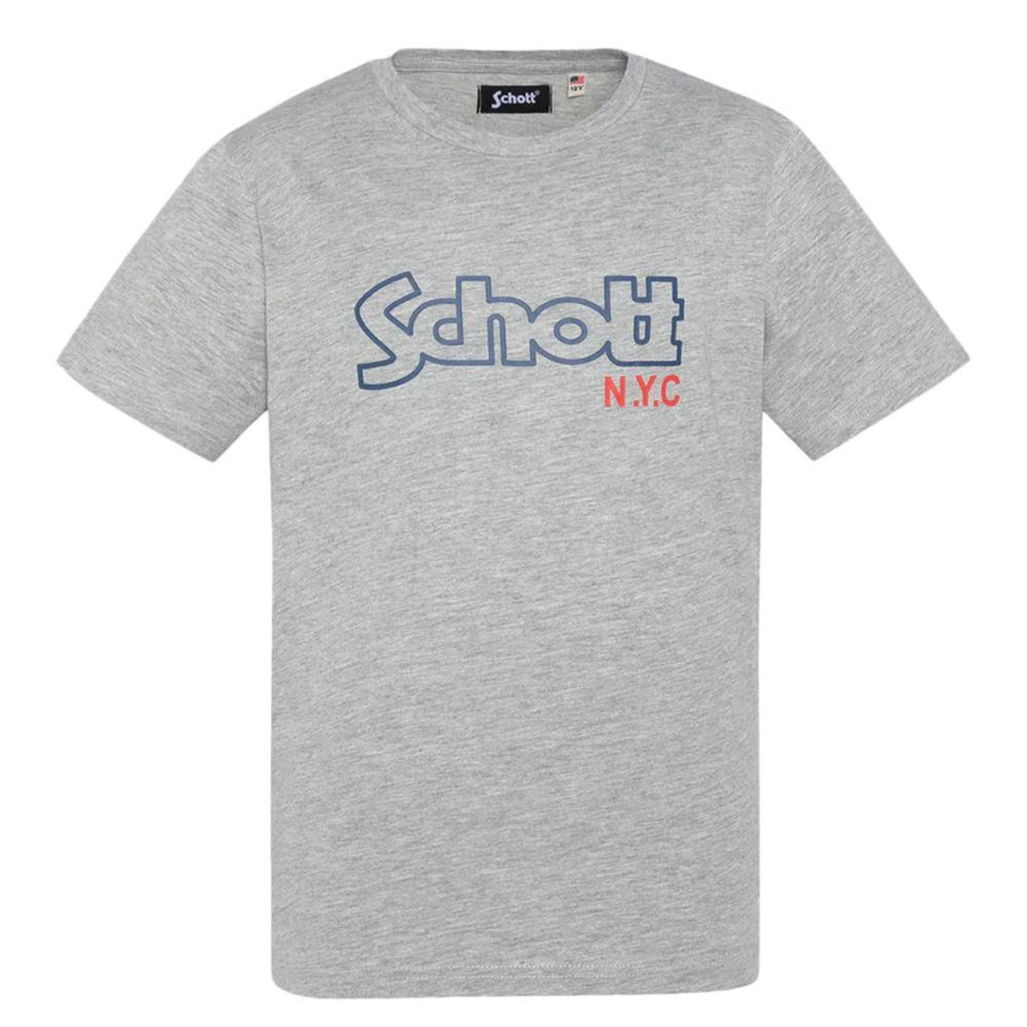 Schott T Shirt  Garçon Schott VINTAGE. Coloris disponibles : Gris