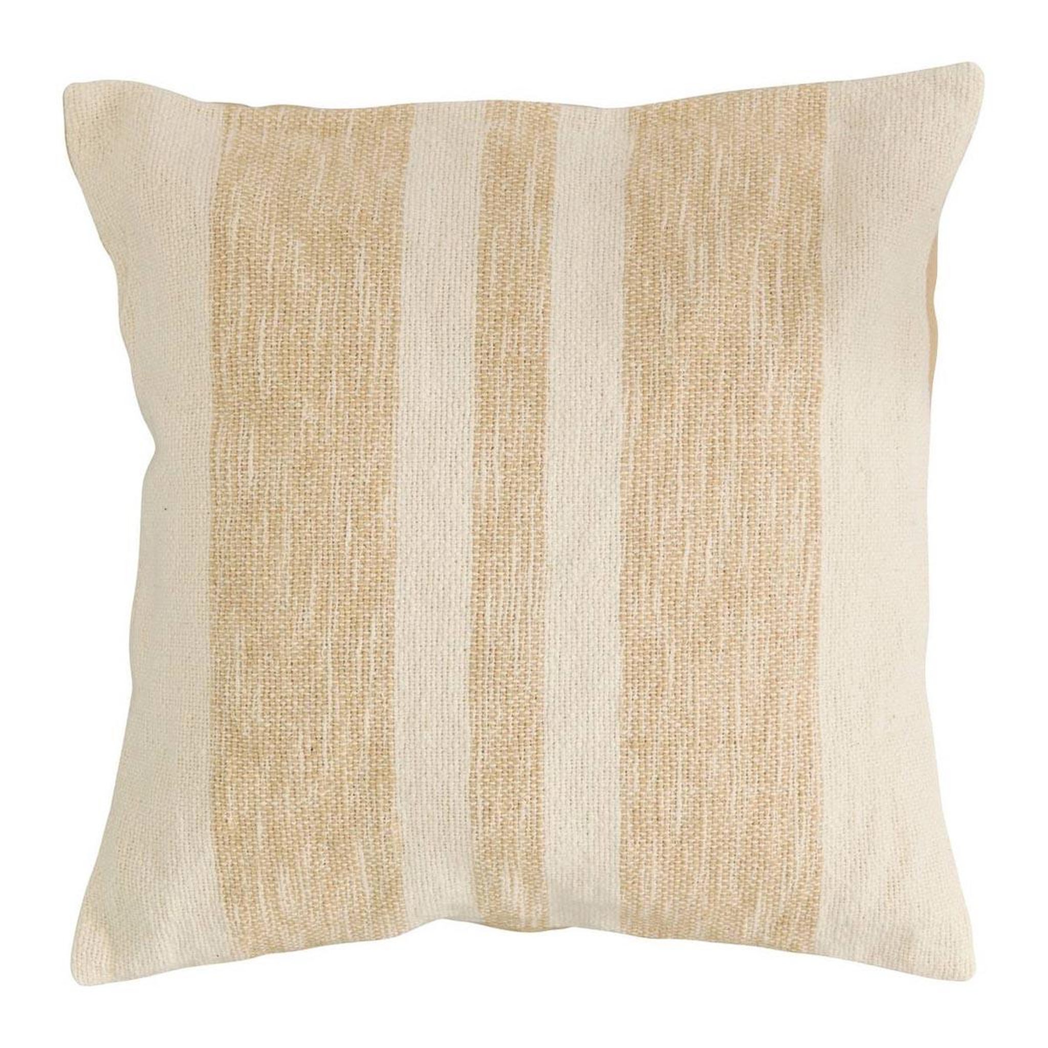 ATMOSPHERA Coussin à rayures effet jute  laini  45x45cm naturel