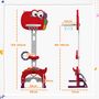 Voir la diapositive 3 : HOMCOM Panier de basket enfant multifonction design dino 3-6 ans - but, golf, 2 jeux de lancer - hauteur réglable - HDPE gris rouge