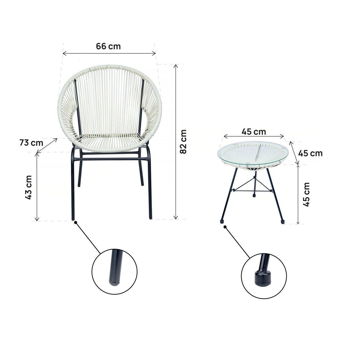 Habitat et Jardin Salon de jardin acapulco  Poli - 2 places - Blanc