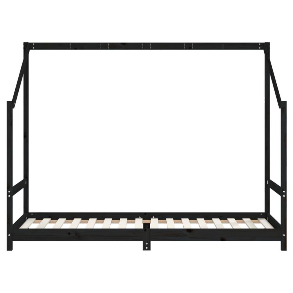 VIDAXL Cadre de lit pour enfants noir 80x200 cm bois de pin massif