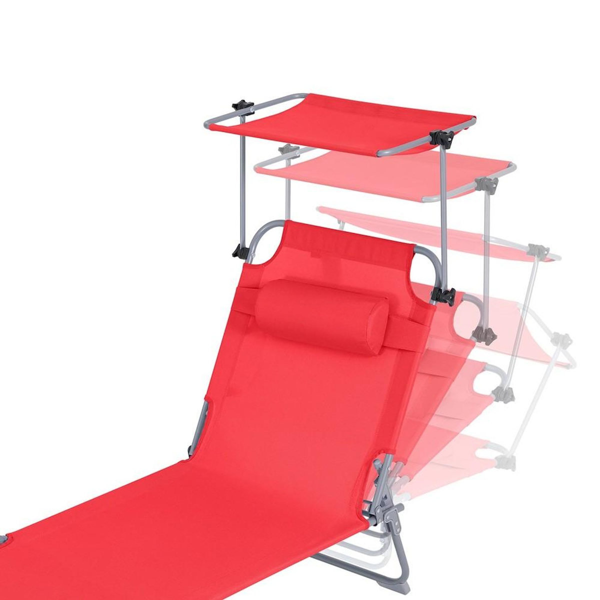 SOBUY SoBuy - Chaise Longue Réglable Pare-Soleil - Fonctionnel - OGS48