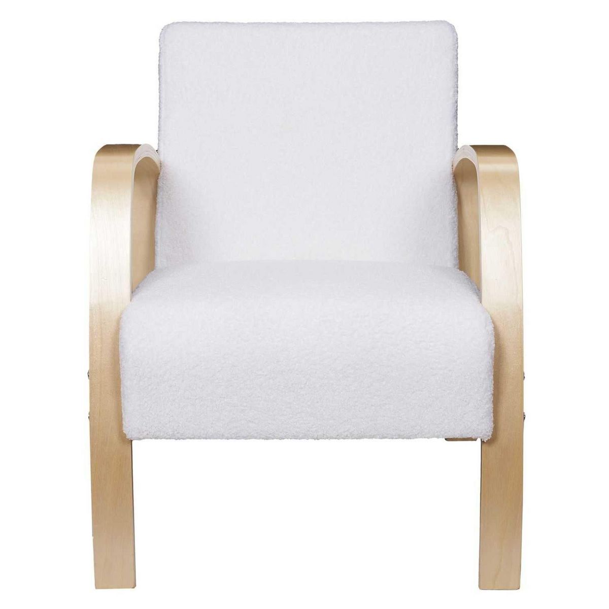 The Home Deco Factory Fauteuil de salon en bouclette Stavern - Blanc