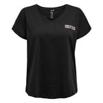 Only T-Shirt Noir Femme ONLY Mally Life. Coloris disponibles : Noir