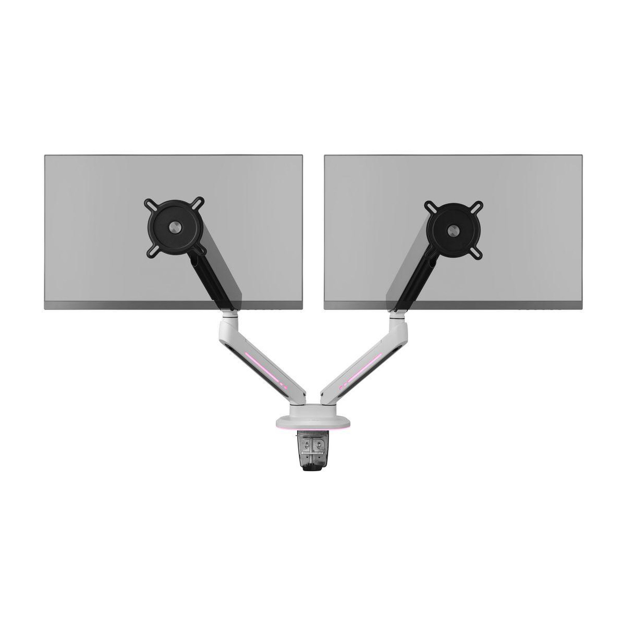 Voir la diapositive 5 : One For All Support écran pc 2 écrans 21/45'' blanc rgb inclinable