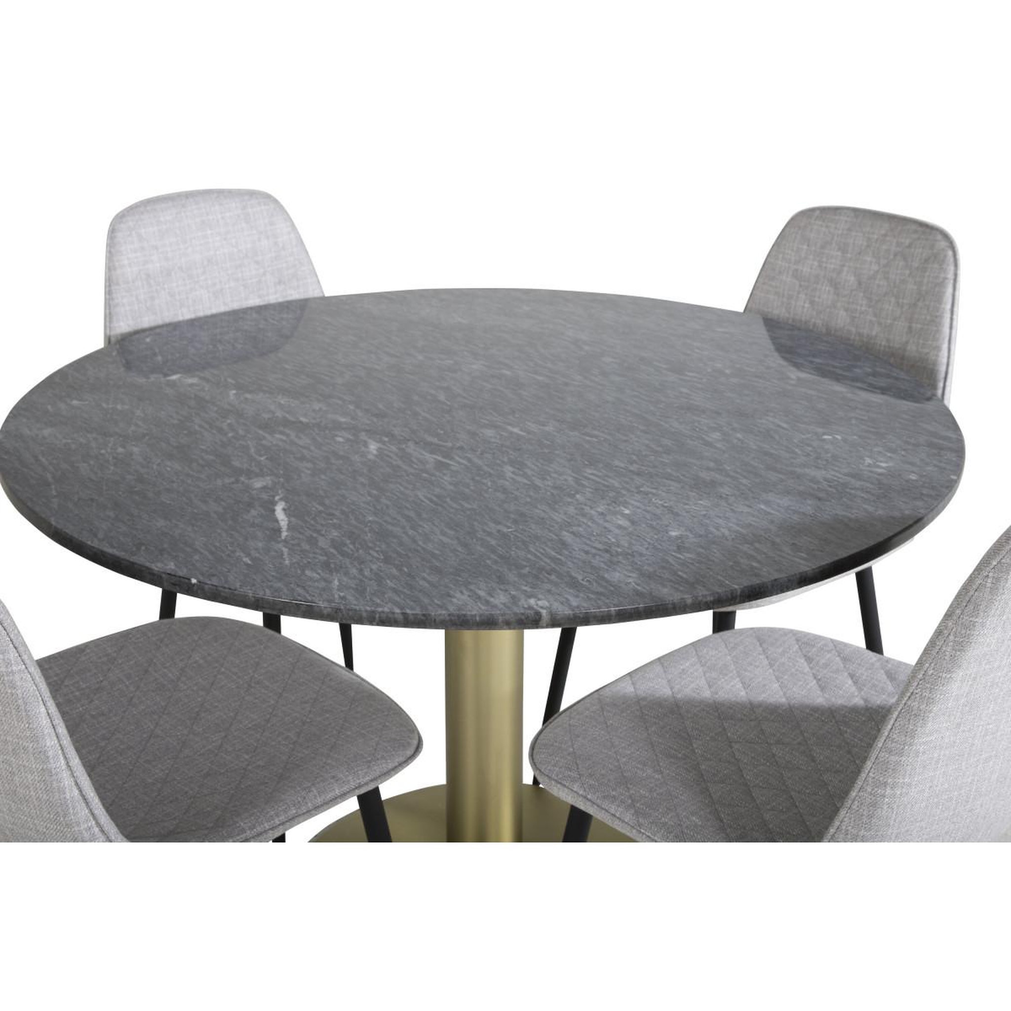 Voir la diapositive 3 : Paris Prix Ensemble table à manger & 4 chaises  estelle ii & polar  106cm noir & gris
