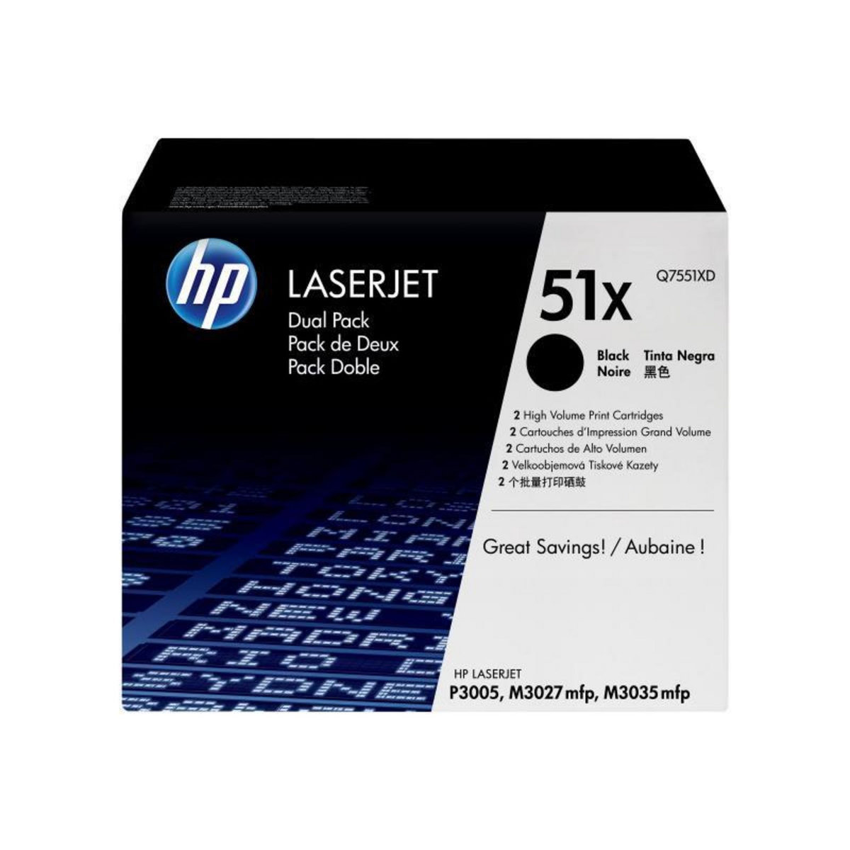 HP HP (Q7551XD) No 51XD HP51XD HP 51XD Dual Pack Black Schwarz Cartridge (Q7551XD)
