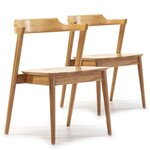 VS VENTA-STOCK Pack 2 chaises Venus, Couleur Chêne, Bois Massif, 58 cm x 57,5 cm x 76 cm