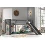 Voir la diapositive 2 : Paris Prix Lit Enfant Surélevé Avec Toboggan  Pino Dino  90x200cm Gris