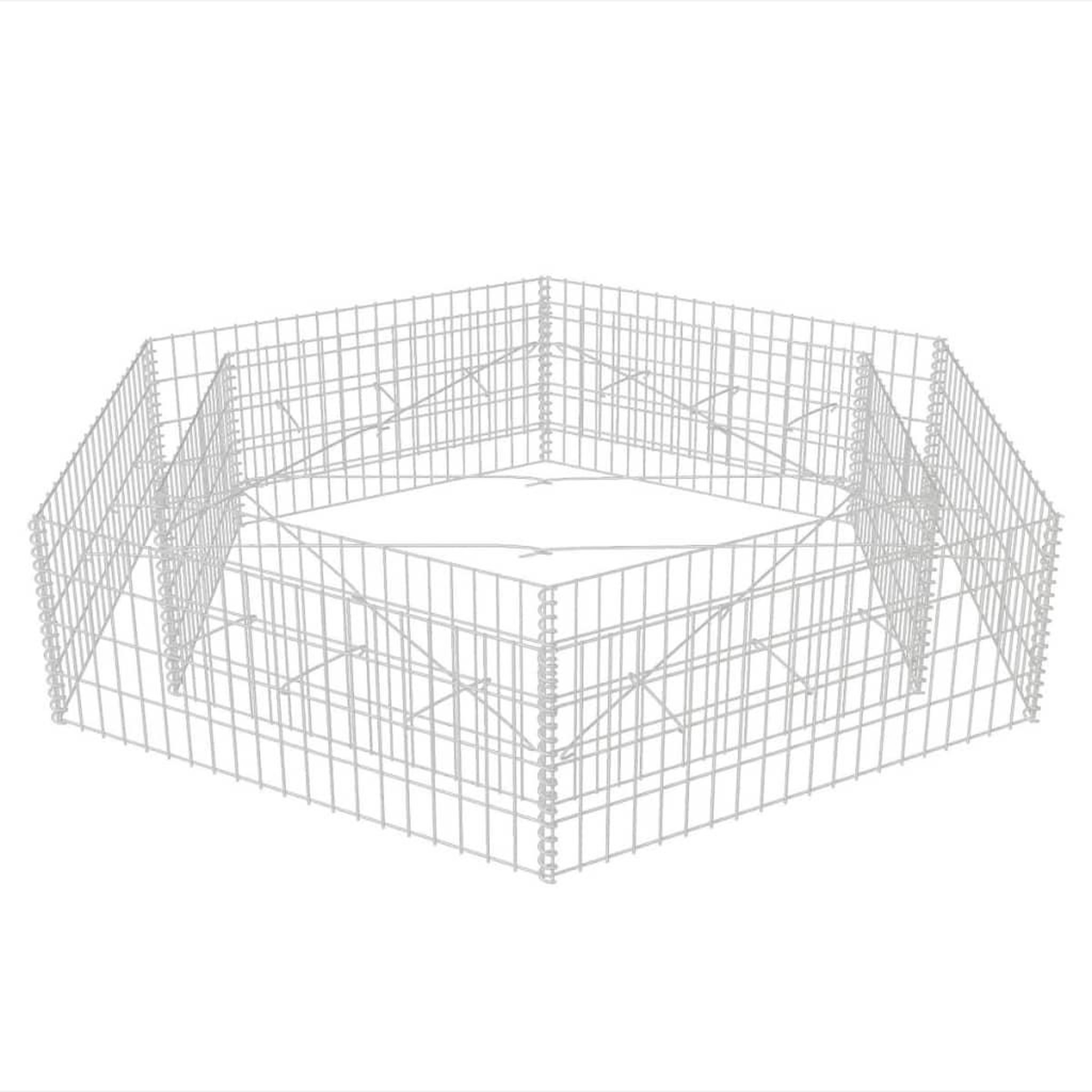 Voir la diapositive 3 : VIDAXL Lit sureleve a gabion hexagonale 200x173x40 cm