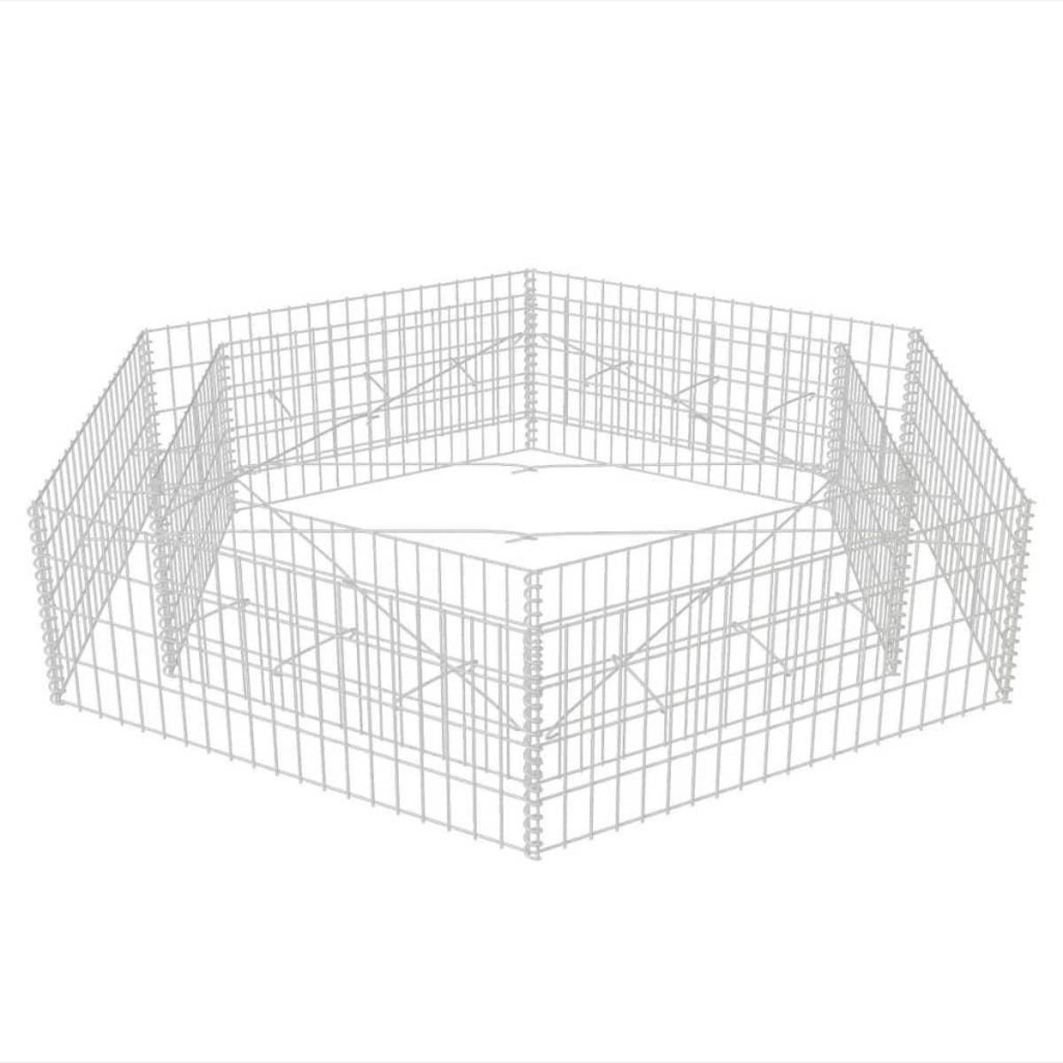 VIDAXL Lit sureleve a gabion hexagonale 200x173x40 cm