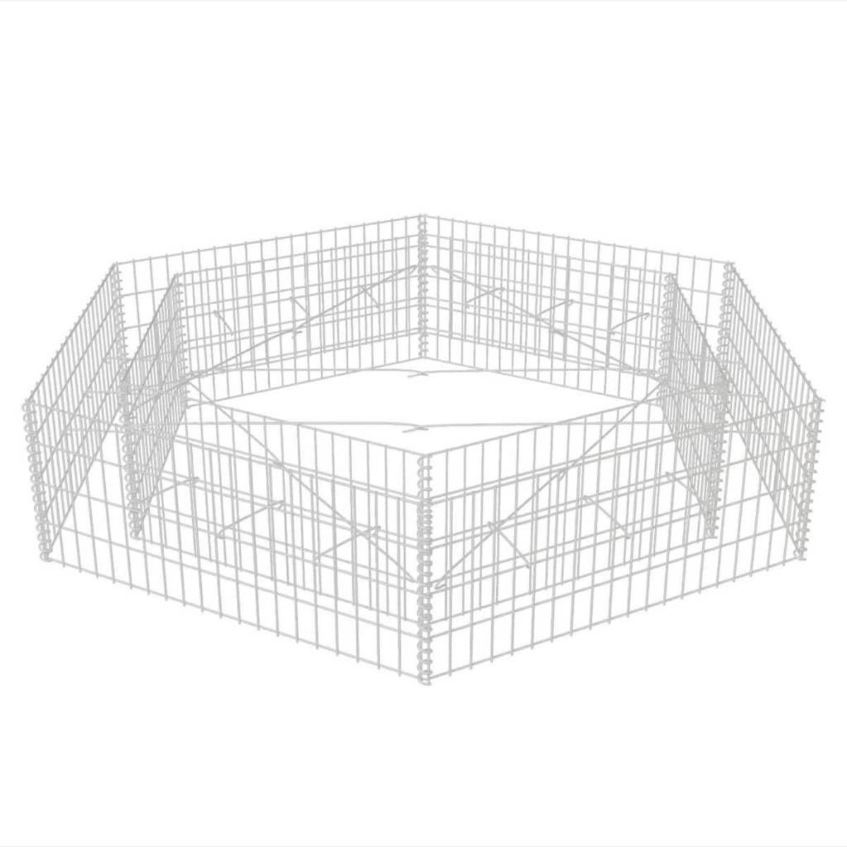 VIDAXL Lit sureleve a gabion hexagonale 200x173x40 cm
