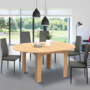 Voir la diapositive 2 : ID MARKET Table à manger extensible ronde DONA 4-8 personnes façon hêtre 110-150 cm