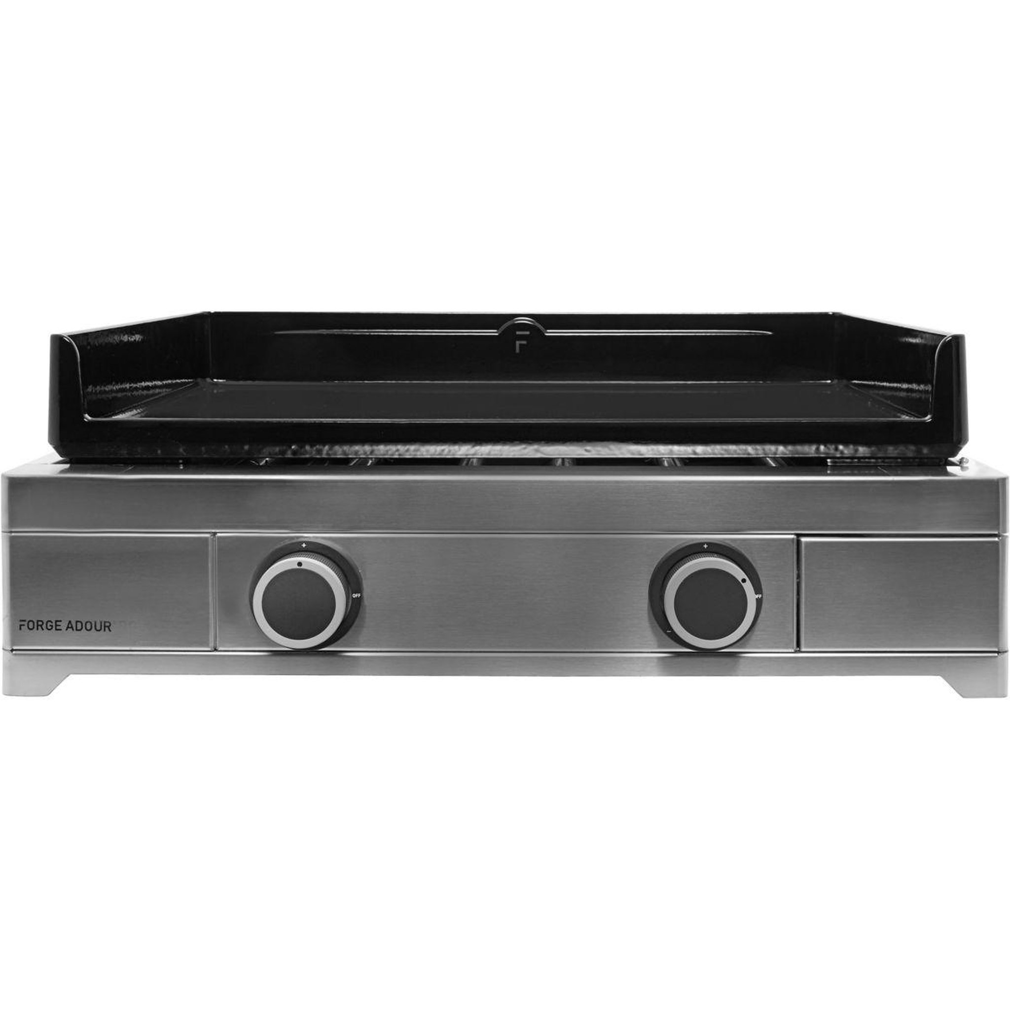 Voir la diapositive 3 : FORGE ADOUR Plancha gaz modern 60 inox 2 brûleurs à poser, 60x42 cm