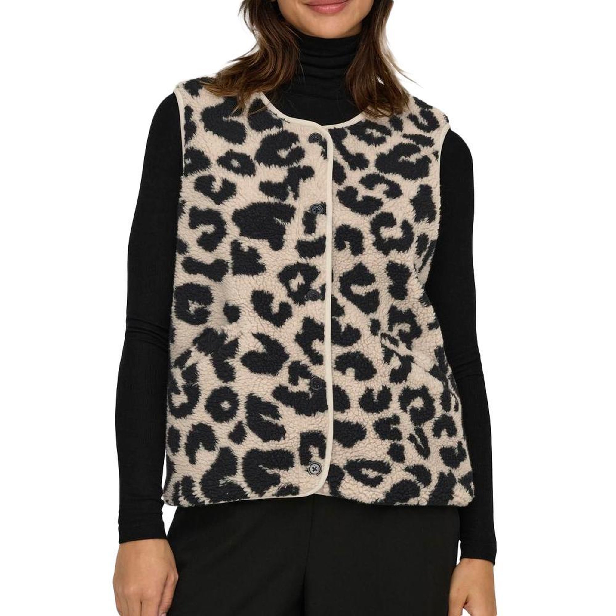 Voir la diapositive 1 : Only Gilet Beige/Noir Femme Only Baby Teddy