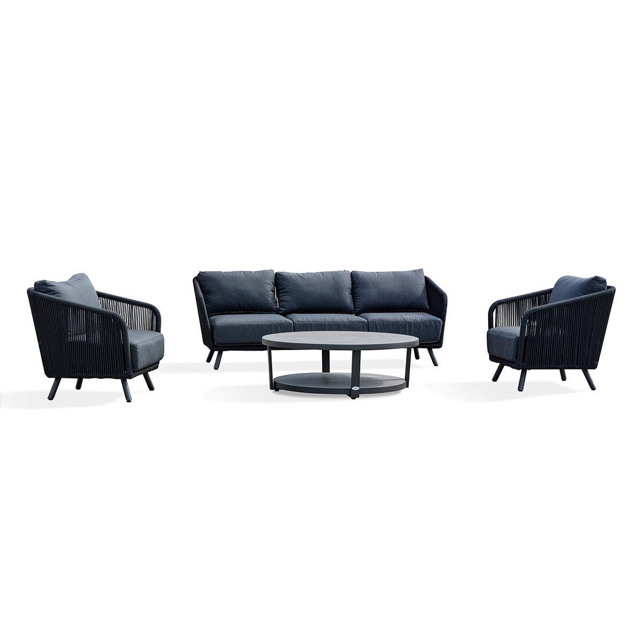 Paris Prix Salon de jardin 5 places  biarritz  225cm noir & anthracite
