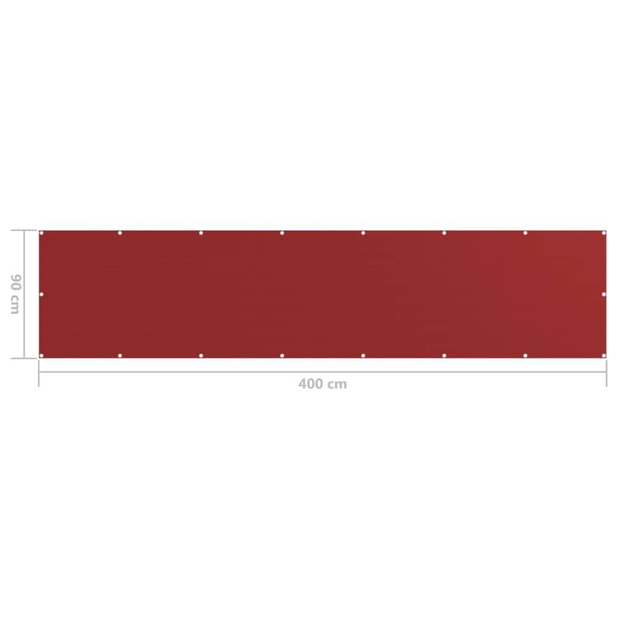 Voir la diapositive 5 : VIDAXL Ecran de balcon Rouge 90x400 cm PEHD