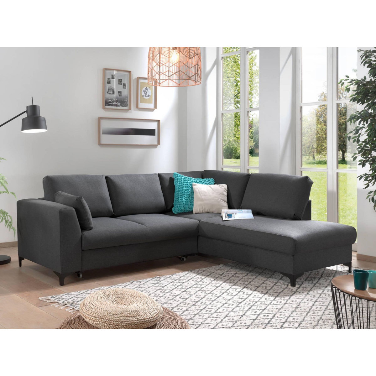 LISA DESIGN Tala - canapé d'angle droit - convertible - 5 places - en tissu