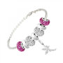 Voir la diapositive 1 : SC CRYSTAL Bracelet de charms perles roses et acier SC Crystal