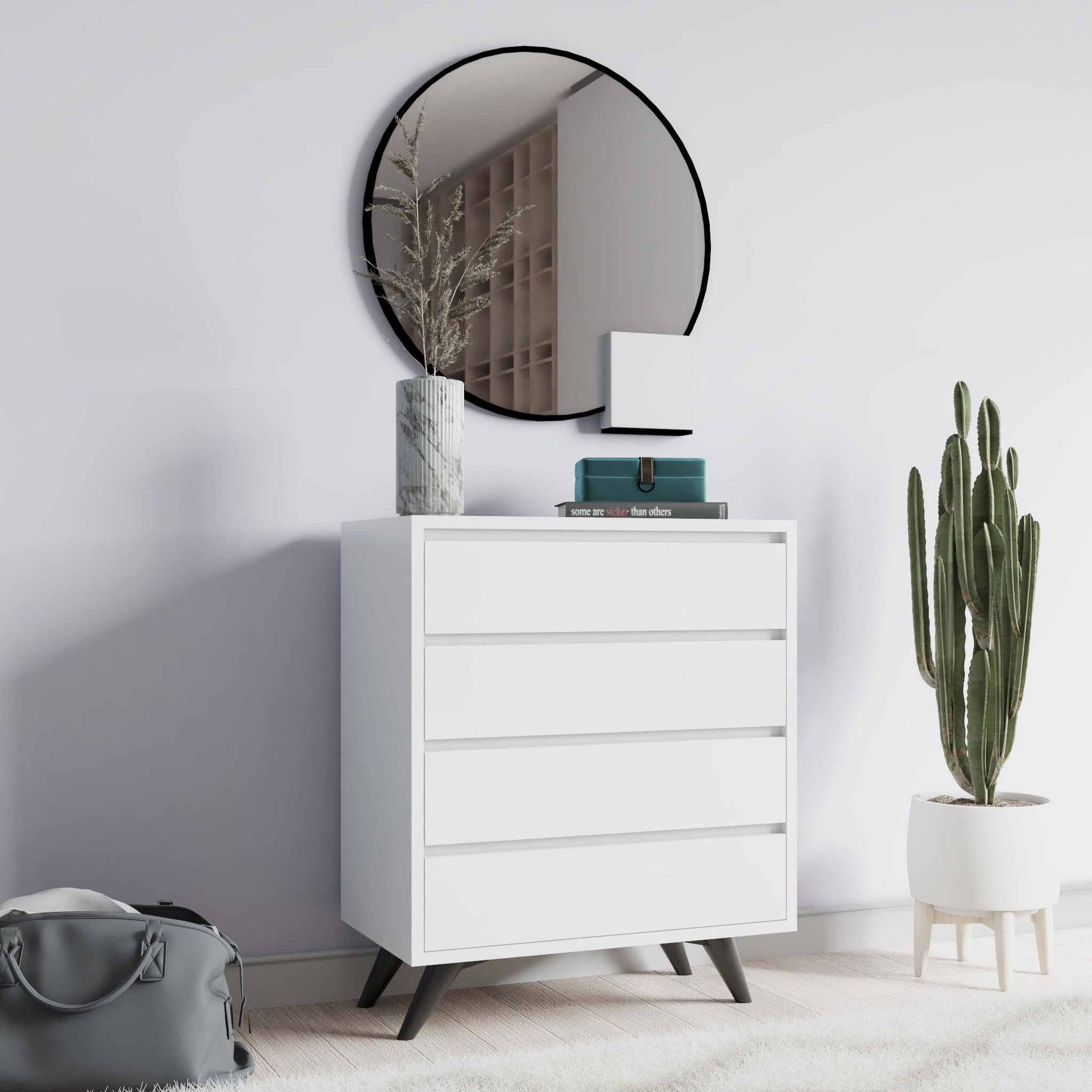 Voir la diapositive 3 : Habitat et Jardin Commode en bois  suvera  - 70 x 40 x 86 cm - blanc