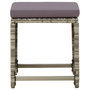 Voir la diapositive 3 : VIDAXL Tabourets de jardin lot de 4 avec coussins Resine tressee Gris