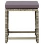 Voir la diapositive 3 : VIDAXL Tabourets de jardin lot de 4 avec coussins Resine tressee Gris