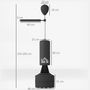 Voir la diapositive 3 : HOMCOM Sac de frappe boxe autoportant punching ball brunier 3 en 1 revêtement synthétique dim. 88L x 48l x 155-205H cm noir