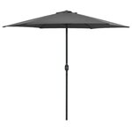 VIDAXL Parasol de jardin et mat en aluminium 270x246 cm Anthracite