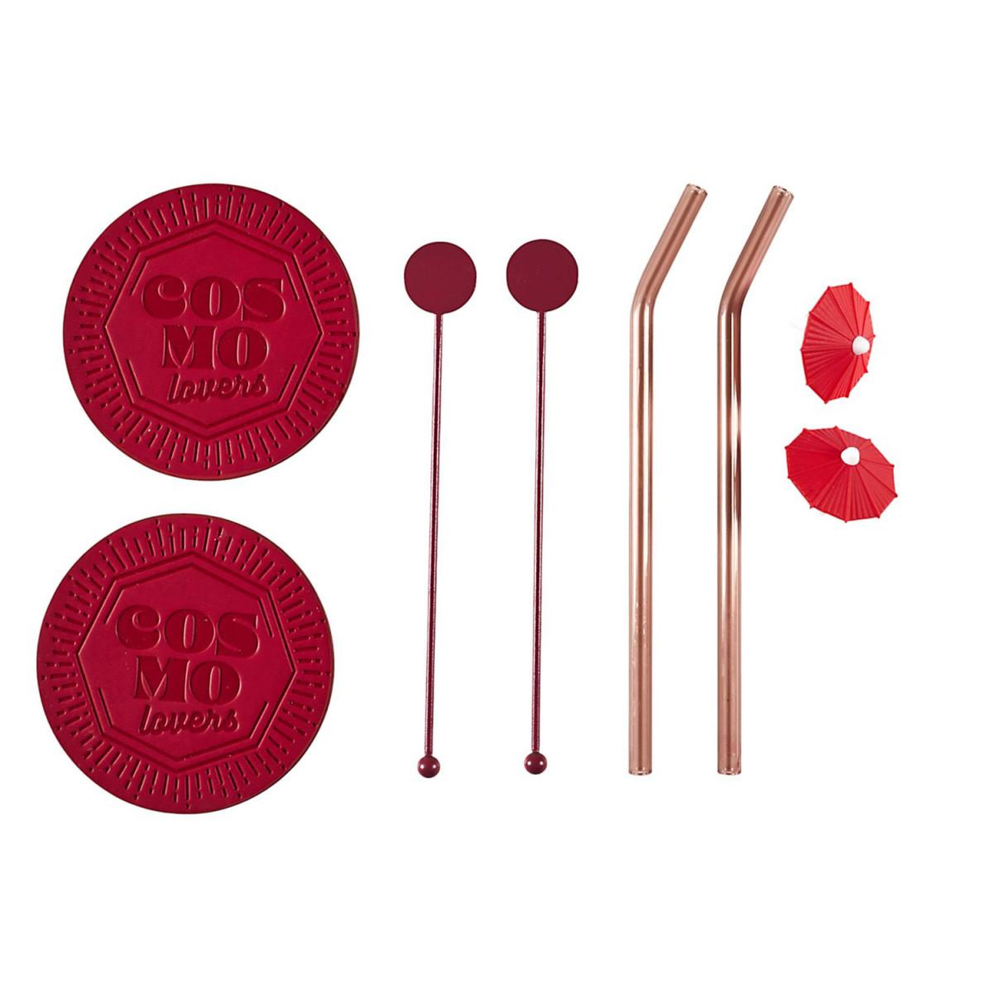 Voir la diapositive 4 : COOK CONCEPT Coffret cocktail 10 pièces  cosmopolitan  16cm bordeaux