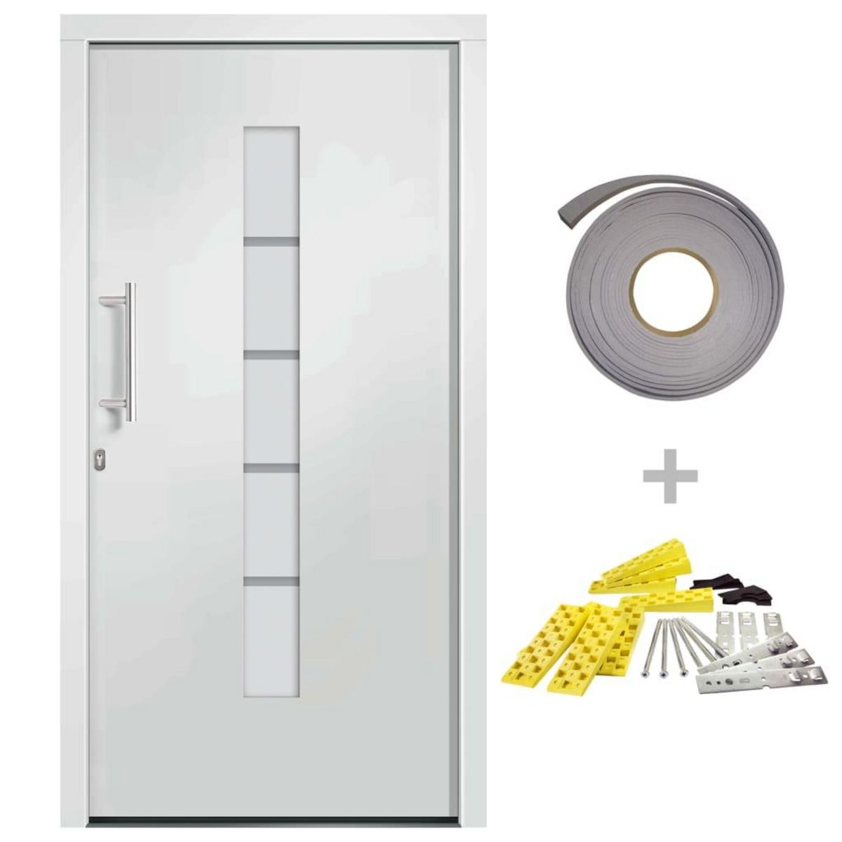 VIDAXL Porte d'entree Aluminium et PVC Blanc 100x200 cm