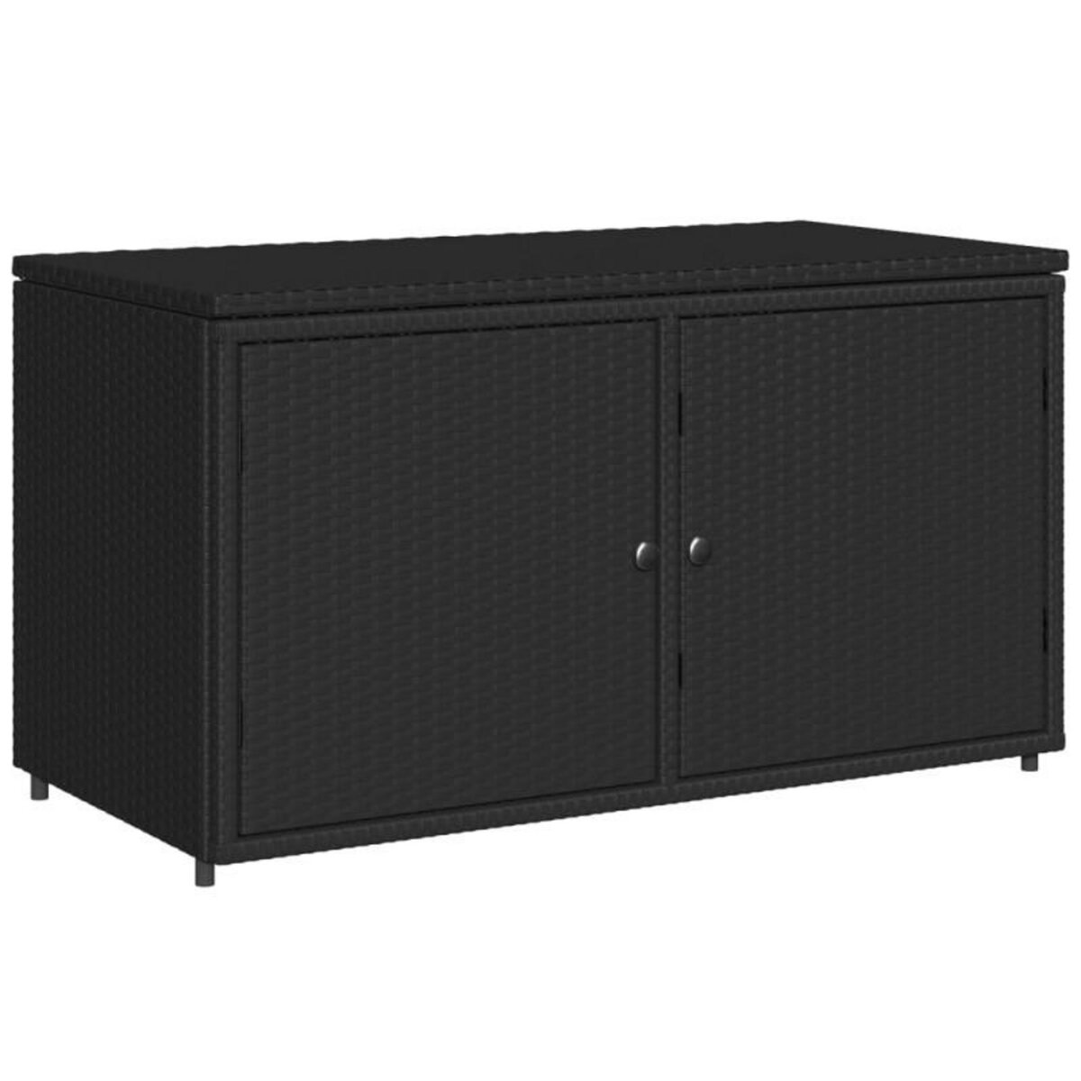 VIDAXL Armoire de rangement jardin noir 110x55x60,5 cm résine tressée