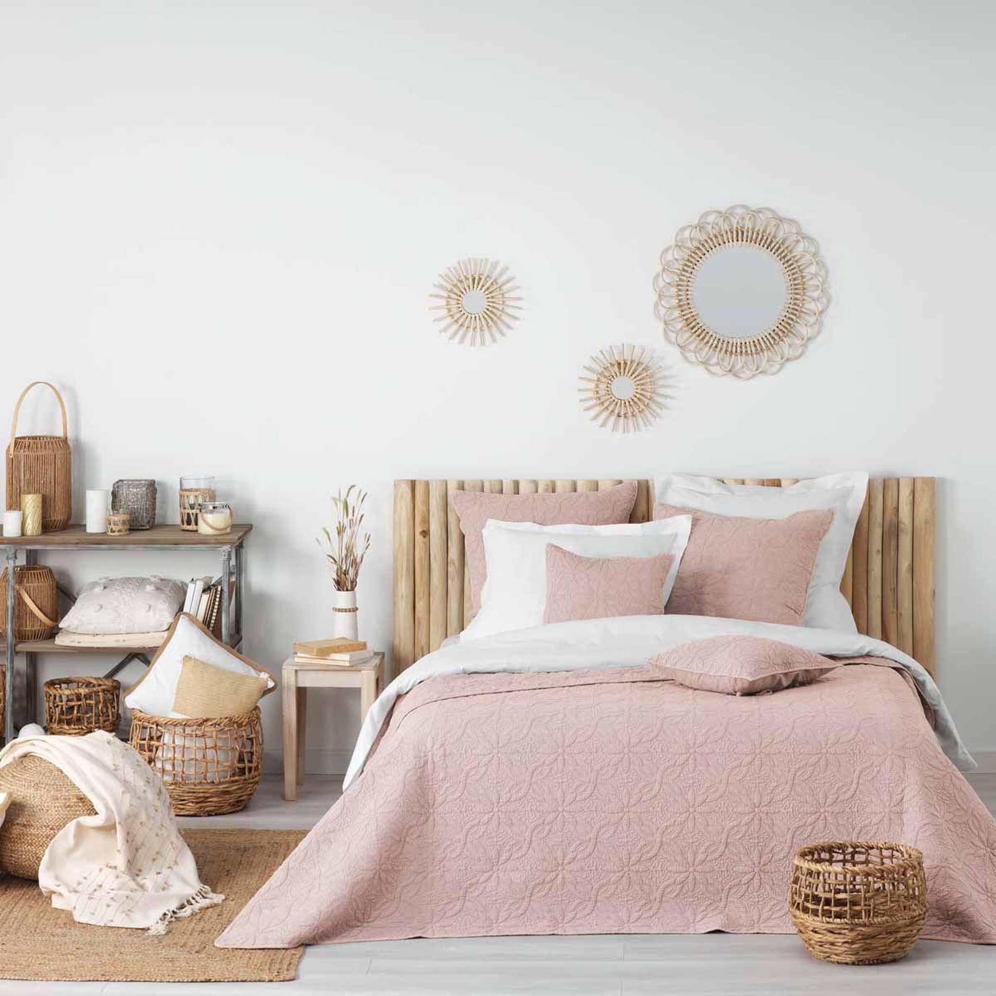 Voir la diapositive 3 : Douceur d'Intérieur Housse de coussin  florette  60x60cm rose