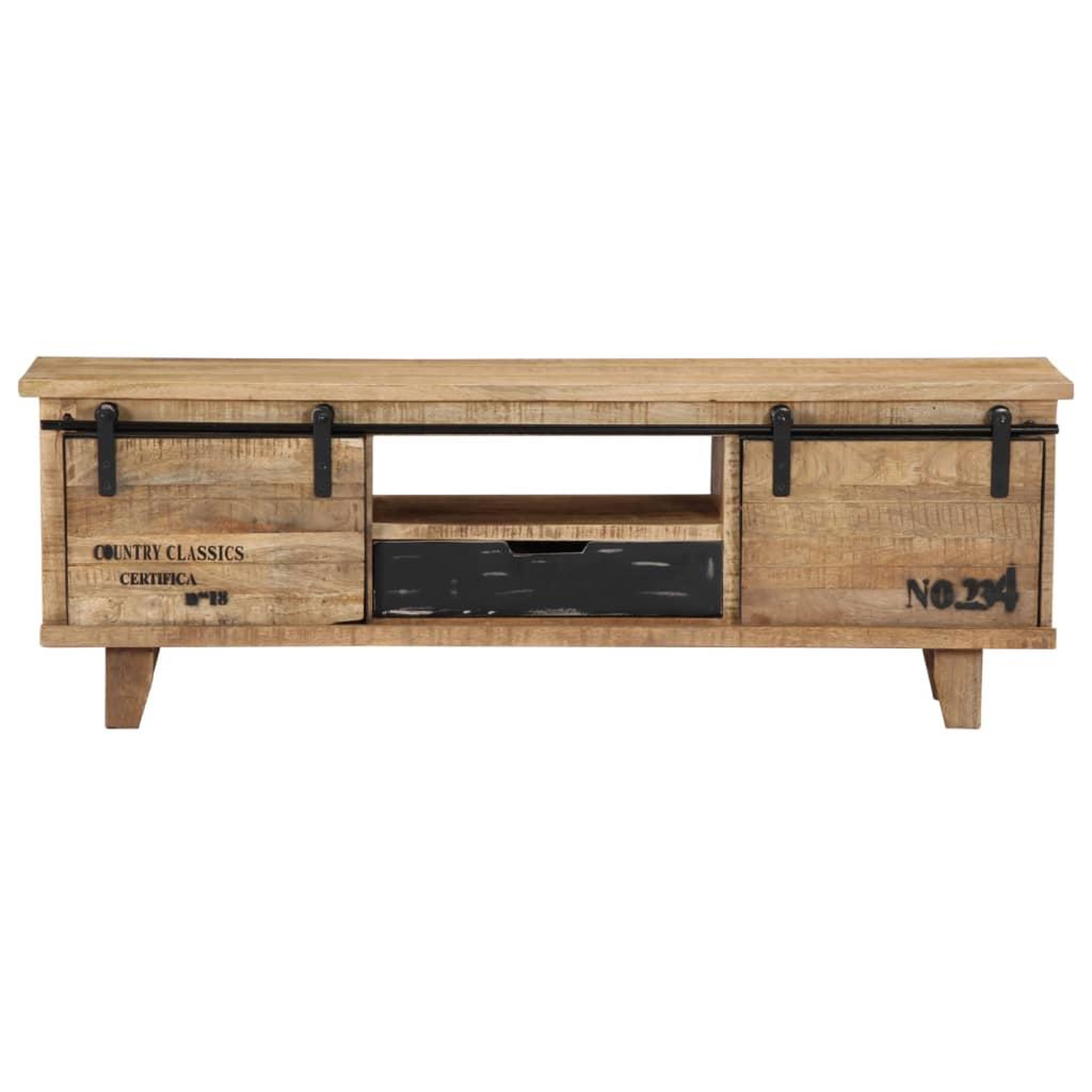 Voir la diapositive 2 : VIDAXL Meuble TV 120x30x40 cm Bois massif de manguier