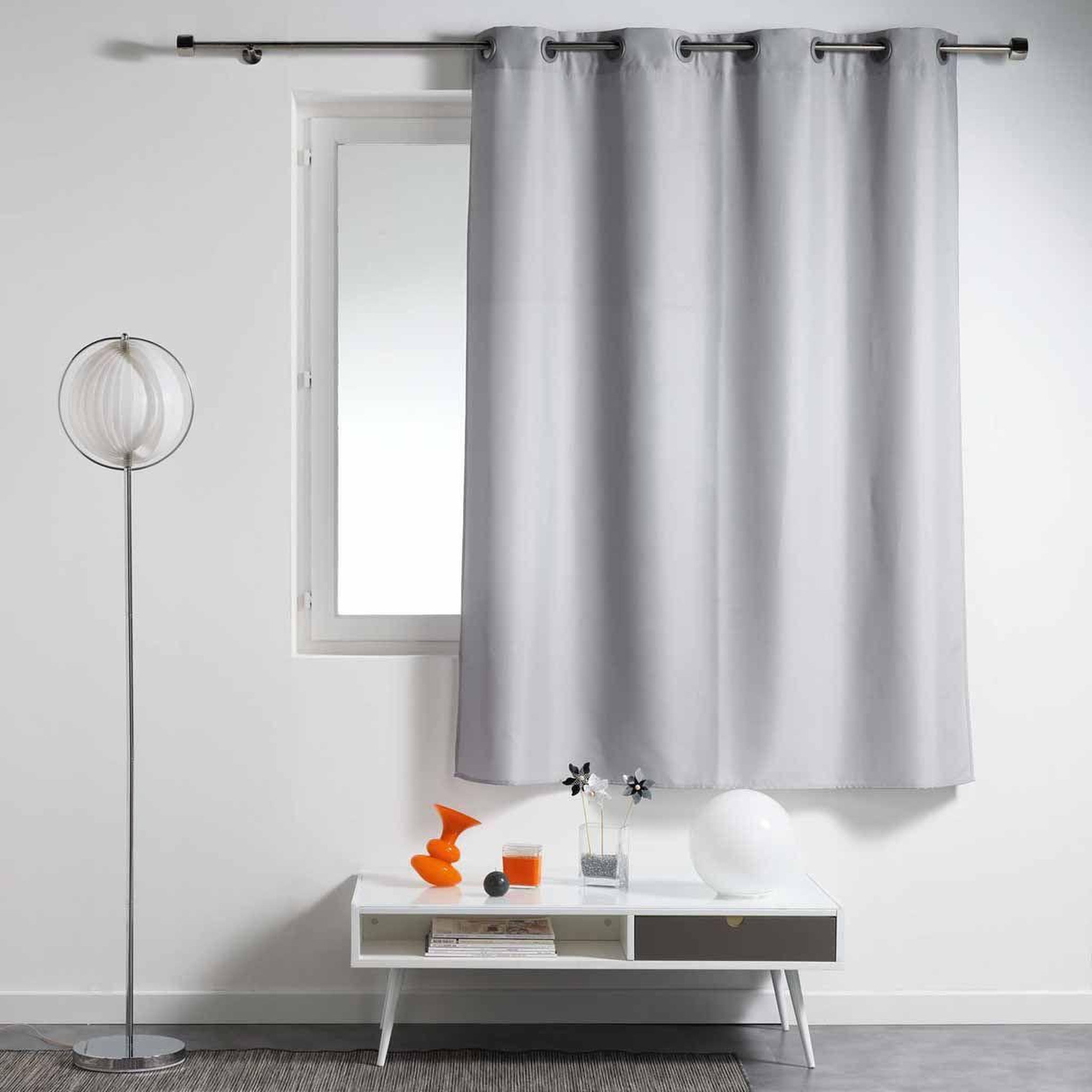 Douceur d'Intérieur Rideau à œillets  essentiel  140x180cm gris